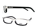 D&G 7001 ロゴありシルバー×ブラックメガネフレーム・眼鏡