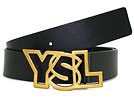 YVES SAINT LAURENT イブサンローラン '12春夏 YSLロゴバックルベルト ブラック 幅3.5cm