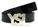YVES SAINT LAURENT イブサンローラン '11秋冬 YSLロゴバックルベルト エナメルレザー 幅3.5cm