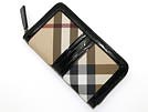 BURBERRY バーバリー '11秋冬 3651390 ジップアラウンド長財布 ブラック×ベージュ