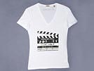 John Galliano ジョンガリアーノ '11春夏 AUW756Y Vネック半袖プリントTシャツ ホワイト □■値下げ■□