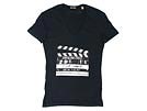 John Galliano ジョンガリアーノ '11春夏 AUW756Y Vネック半袖プリントTシャツ ブラック □■値下げ■□