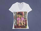 John Galliano ジョンガリアーノ '11春夏 AUW761Y Vネック半袖プリントTシャツ ホワイト