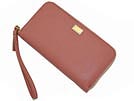 DOLCE&GABBANA ドルチェ＆ガッバーナ '11秋冬 BI0086 ジップアラウンド長財布 小銭入れあり 型押しレザーライトピンク □■値下げ■□
