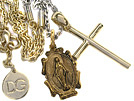 DOLCE&GABBANA ドルチェ&ガッバーナ BJ0494 ロザリオクロスネックレス ゴールド×シルバー□■値下げ■□
