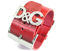D&G DJ0100 レザーブレスレット レッド
