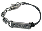 D&G DJ0293 レザー×チェーン ヴィンテージブレスレット