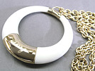 D&G DJ0643 ゴールド×ホワイトペンダントネックレス