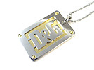 D&G　DJ0721　スクエアプレートネックレス　シルバー×ゴールド