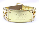 D&G DJ0723 プレートブレスレットゴールド