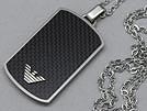 EMPORIO ARMANI エンポリオアルマーニ EGS1175040 イーグルロゴプレートネックレス □■値下げ■□
