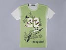 DOLCE&GABBANA ドルチェ&ガッバーナ '12春夏 G8P13G USED加工半袖Tシャツ グリーン×オフホワイト