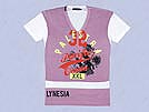 DOLCE&GABBANA ドルチェ&ガッバーナ '12春夏 G8P14G Vネック半袖Tシャツ ホワイト×パープル