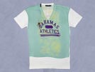 '12春夏 G8P14G USED加工半袖Tシャツ ライトグリーン×オフホワイト