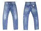 '11春夏 GZN9BD ウォッシュ&クラッシュデニムパンツ ブルー