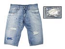 '11春夏 GZO4TD ウォッシュ&クラッシュデニム ハーフパンツ ブルー