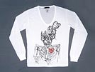 DSQUARED2 ディースクエアード '10秋冬 GC0728 スカル ロングTシャツ ホワイト