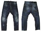 DSQUARED2 ディースクエアード '11秋冬 LA0456 BIKER ウォッシュ&ペイント加工デニムパンツ ブルー