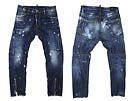 '12春夏 LA0493 BIKER クラッシュ&ペイント加工デニムパンツ ジッパー仕様