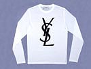 YVES SAINT LAURENT イブサンローラン '12春夏 248683 YSLロゴ 長袖ロングTシャツ ホワイト ■■不良品値下げ処分■■